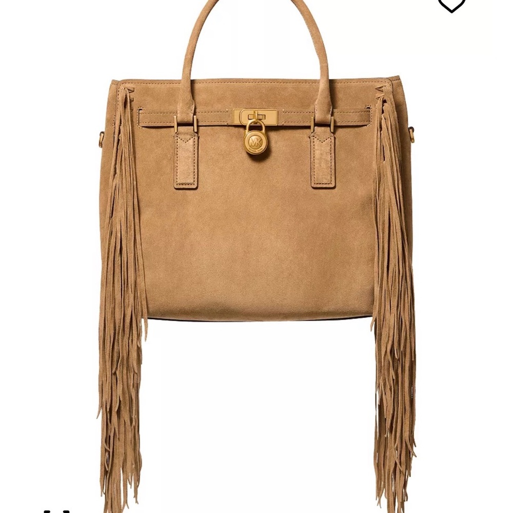 Michael Kors Hamilton Moderne Large Fringed Suede Satchel